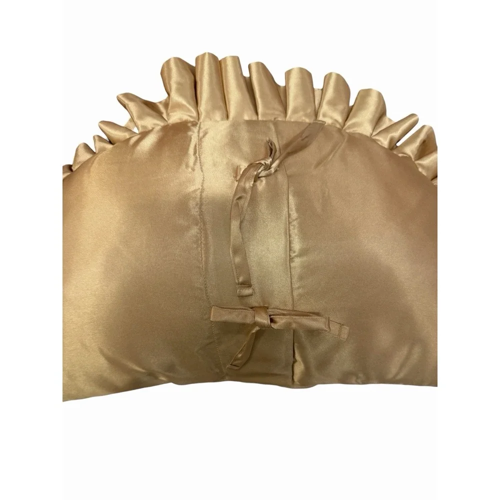 IKEA Zandra Rhodes Karismatisk Throw Pillow Cushion Gold Satin Ruffle Crescent
